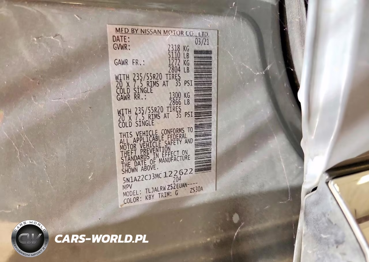 2021 Nissan Murano Sl VIN:5N1AZ2CJ3MC122622 - 13