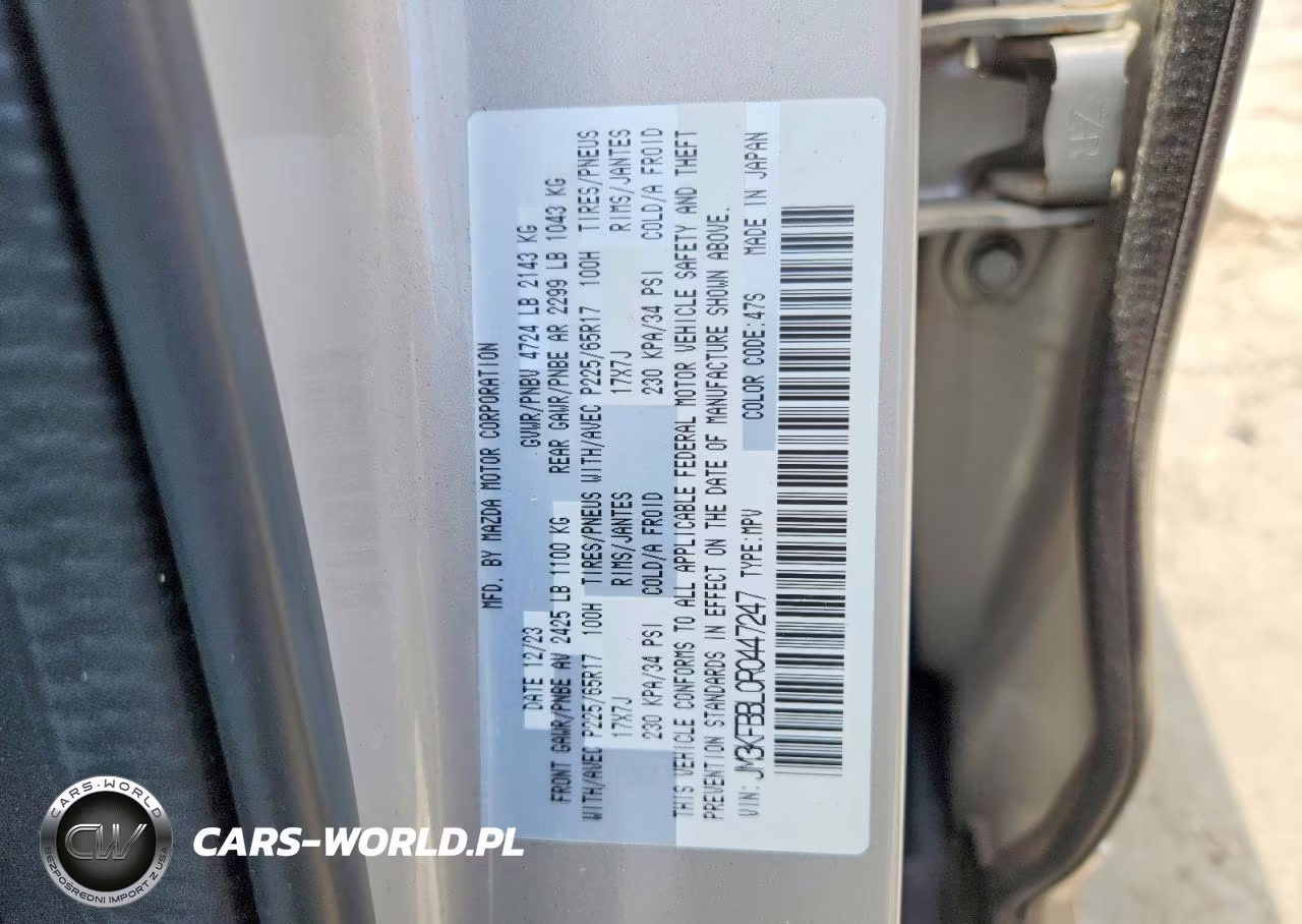 2024 Mazda Cx-5 Select VIN:JM3KFBBL0R0447247 - 14