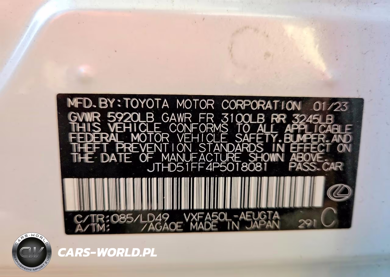 2023 Lexus Ls 500 Base VIN:JTHD51FF4P5018081 - 12