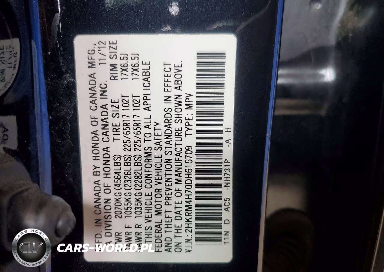 2013 Honda Cr-V Exl VIN:2HKRM4H70DH615709 - 13