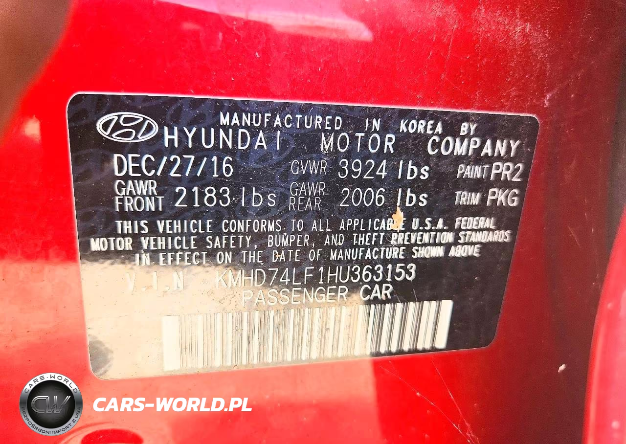 2017 Hyundai Elantra Se VIN:KMHD74LF1HU363153 - 12