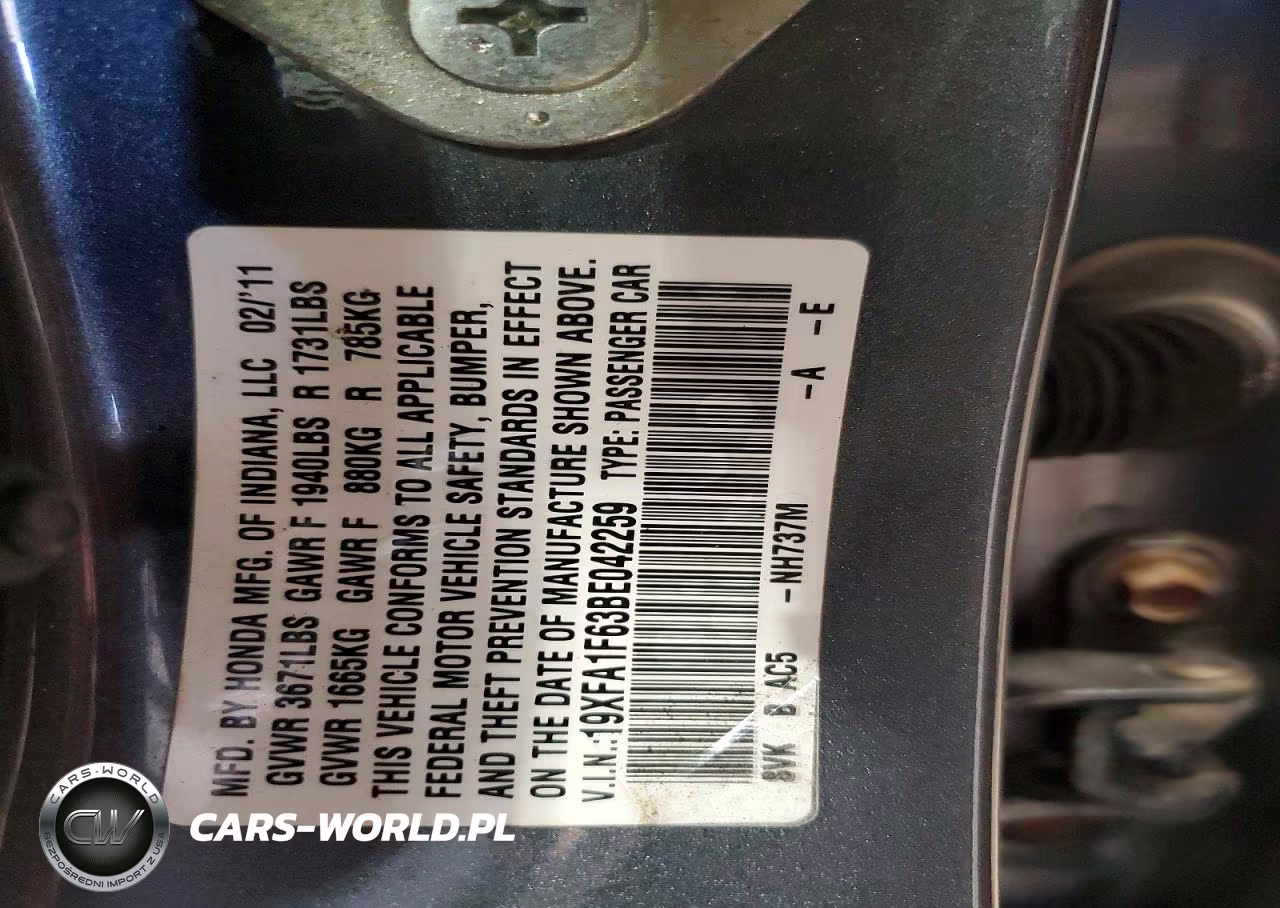 2011 Honda Civic Lx-S VIN:19XFA1F63BE042259 - 12