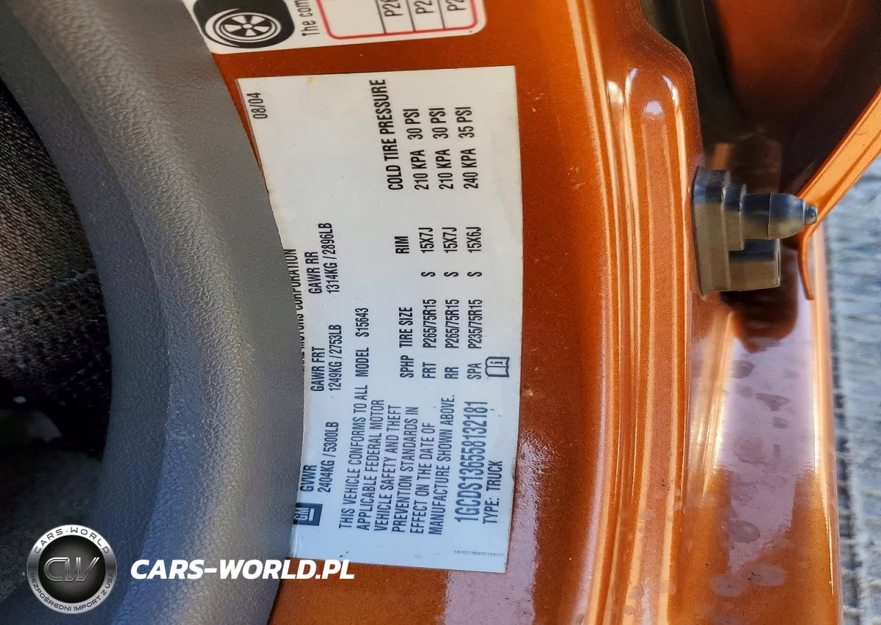 2005 Chevy Colorado VIN:1GCDS136558132181 - 12