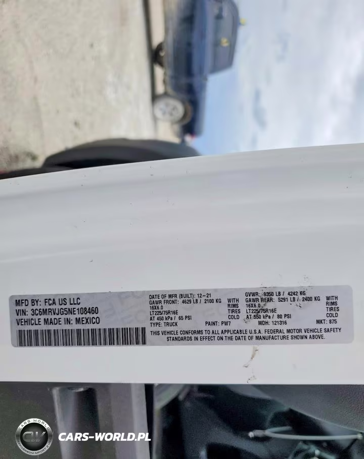 2022 Ram Promaster 3500 Vf Delivery Van VIN:3C6MRVJG5NE108460 - 13