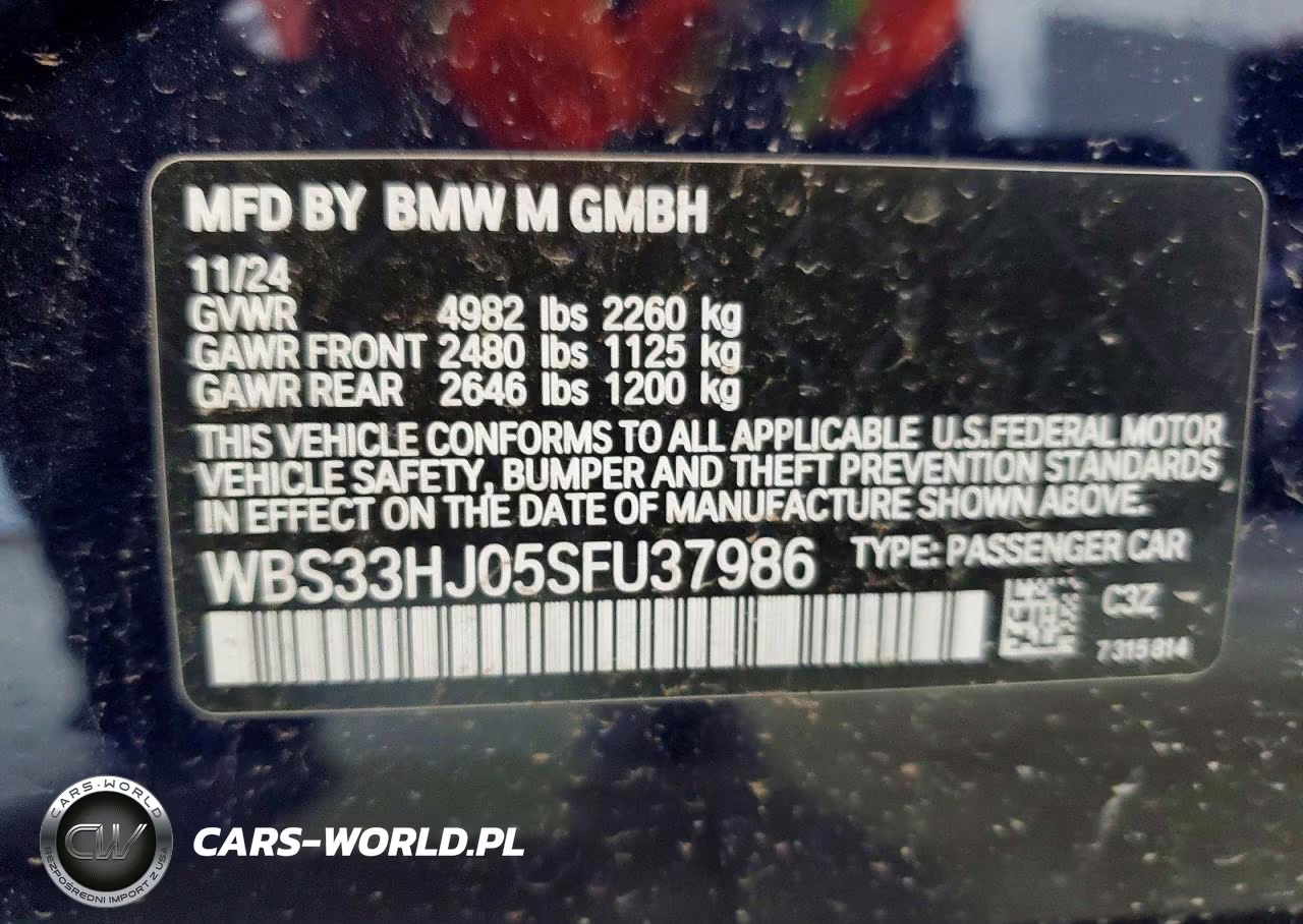 2025 BMW M3 Competition VIN:WBS33HJ05SFU37986 - 12