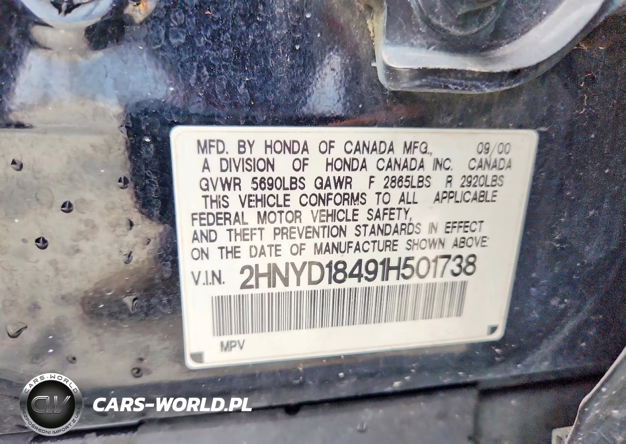 2001 Acura Mdx VIN:2HNYD18491H501738 - 13