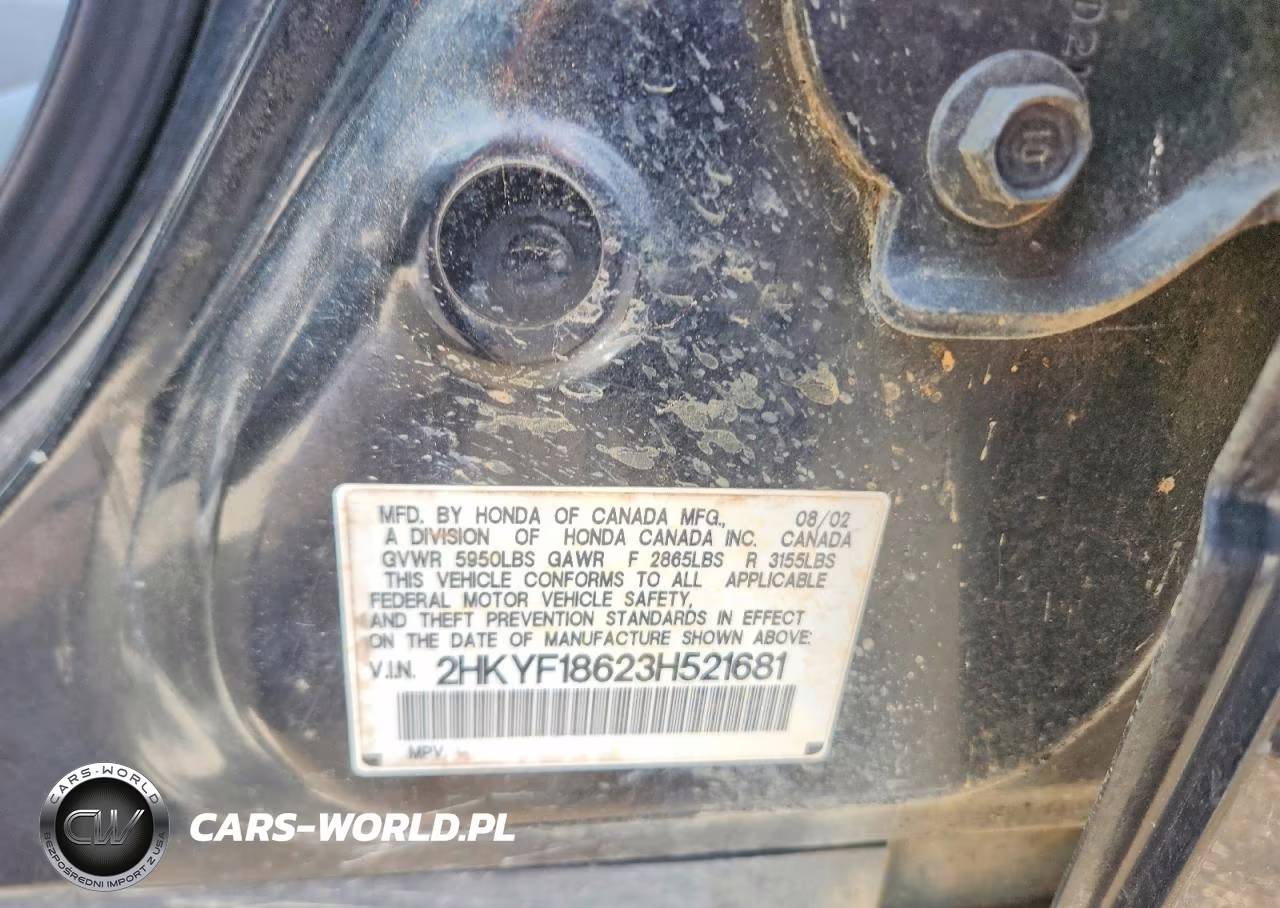 2003 Honda Pilot Exl VIN:2HKYF18623H521681 - 13
