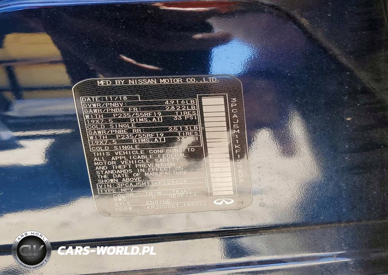 2019 Infiniti Qx50 Luxe VIN:3PCAJ5M11KF129628 - 13