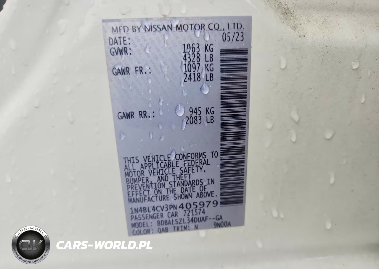 2023 Nissan Altima Sr VIN:1N4BL4CV3PN405979 - 13