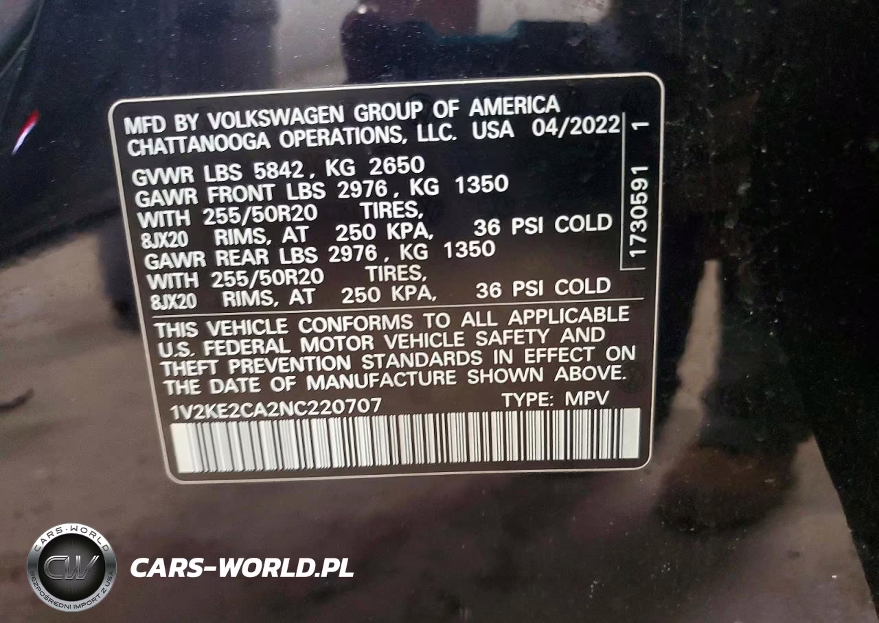 2022 Volkswagen Atlas Cross Sport Se VIN:1V2KE2CA2NC220707 - 12