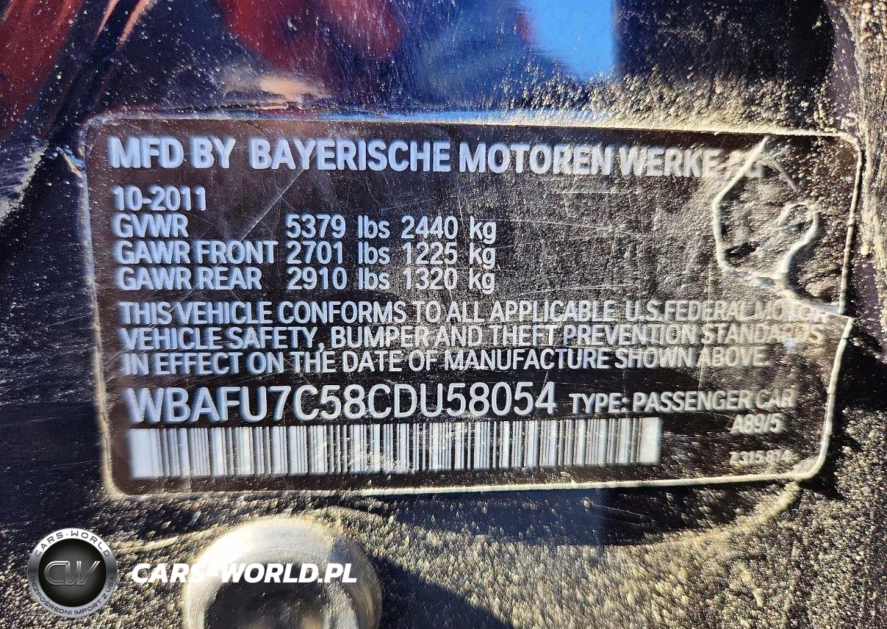 2012 BMW 535 Xi VIN:WBAFU7C58CDU58054 - 12