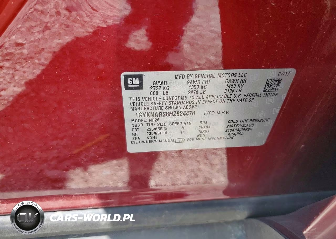 2017 Cadillac Xt5 VIN:1GYKNARS8HZ324478 - 13