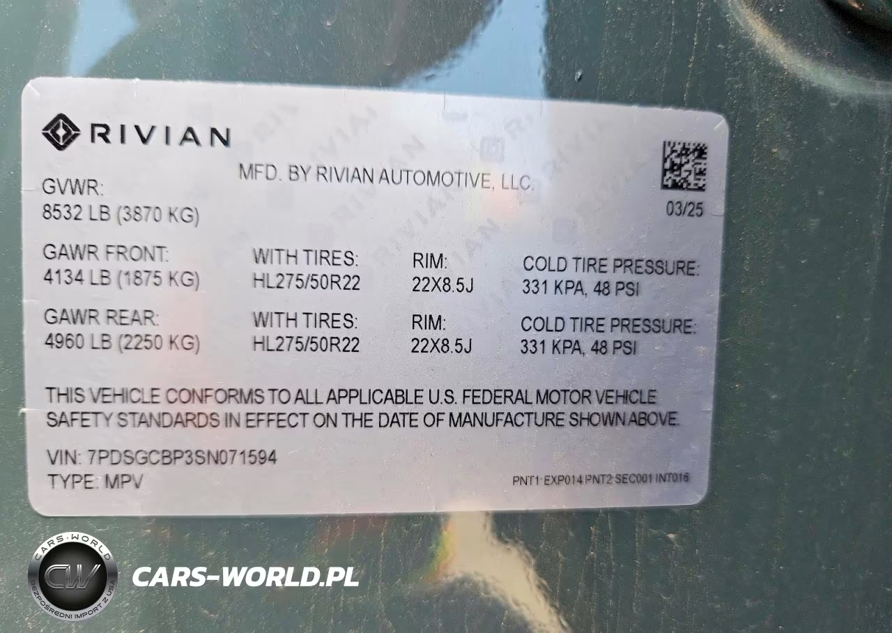 2025 Rivian R1S Premium VIN:7PDSGCBP3SN071594 - 14