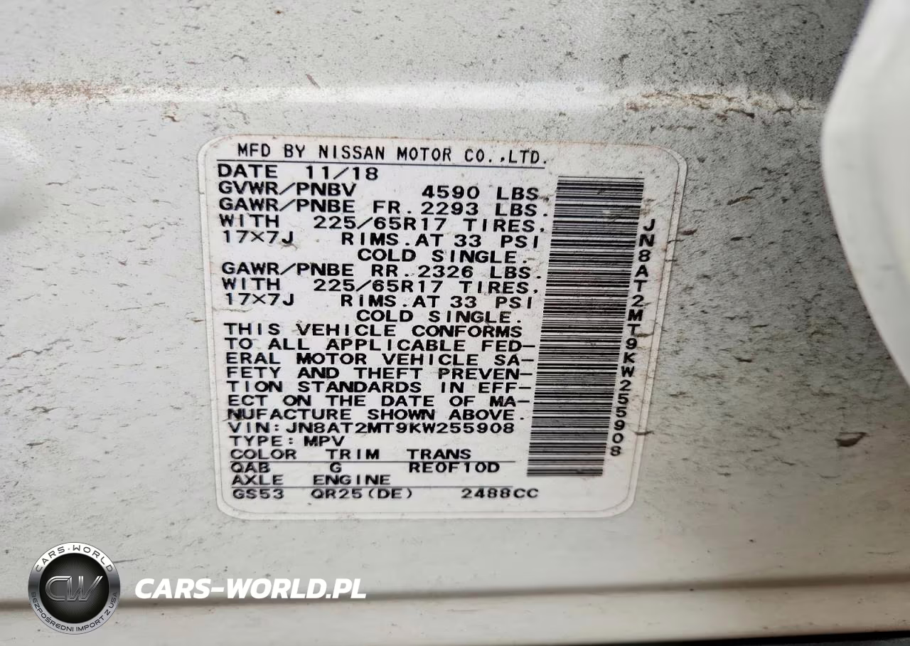 2019 Nissan Rogue Sv VIN:JN8AT2MT9KW255908 - 12