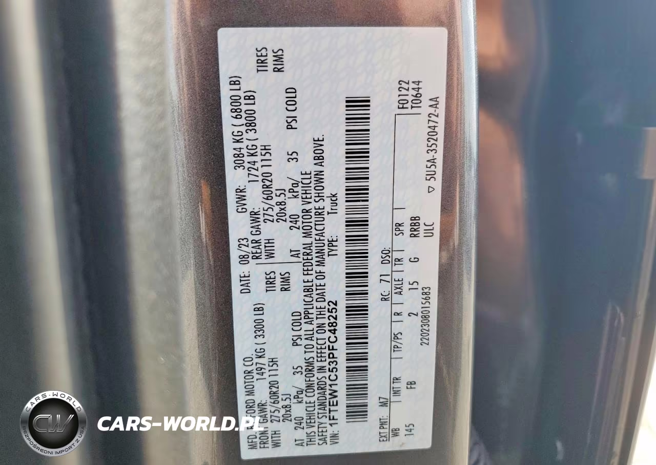 2023 Ford F150 Supercrew VIN:1FTEW1C53PFC48252 - 13