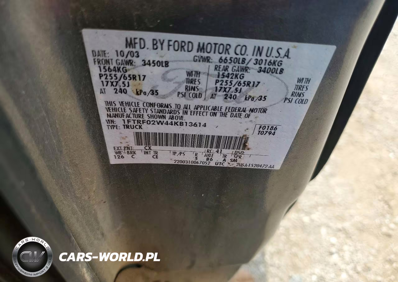 2004 Ford F150 VIN:1FTRF02W44KB13614 - 12