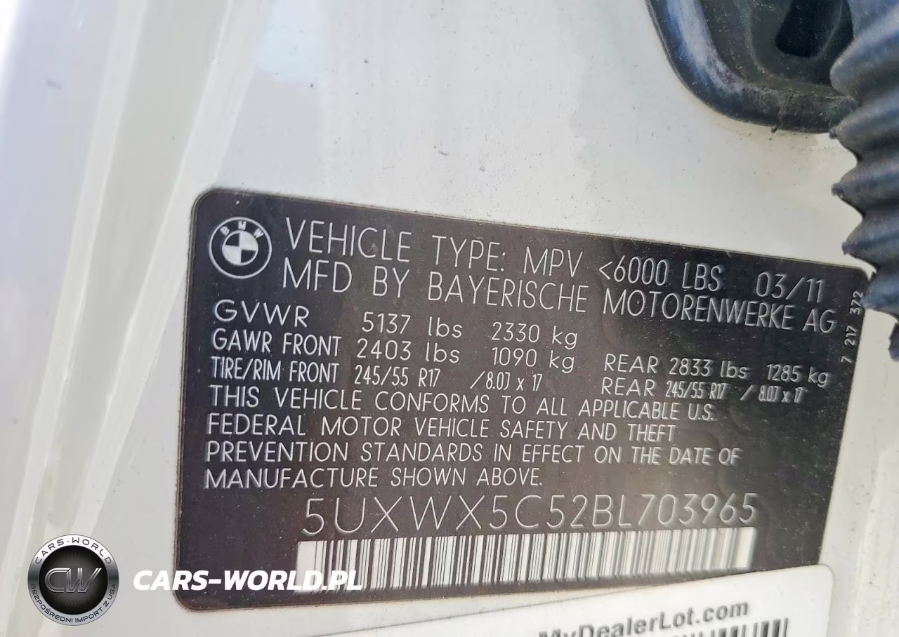 2011 BMW X3 xDrive28I VIN:5UXWX5C52BL703965 - 13