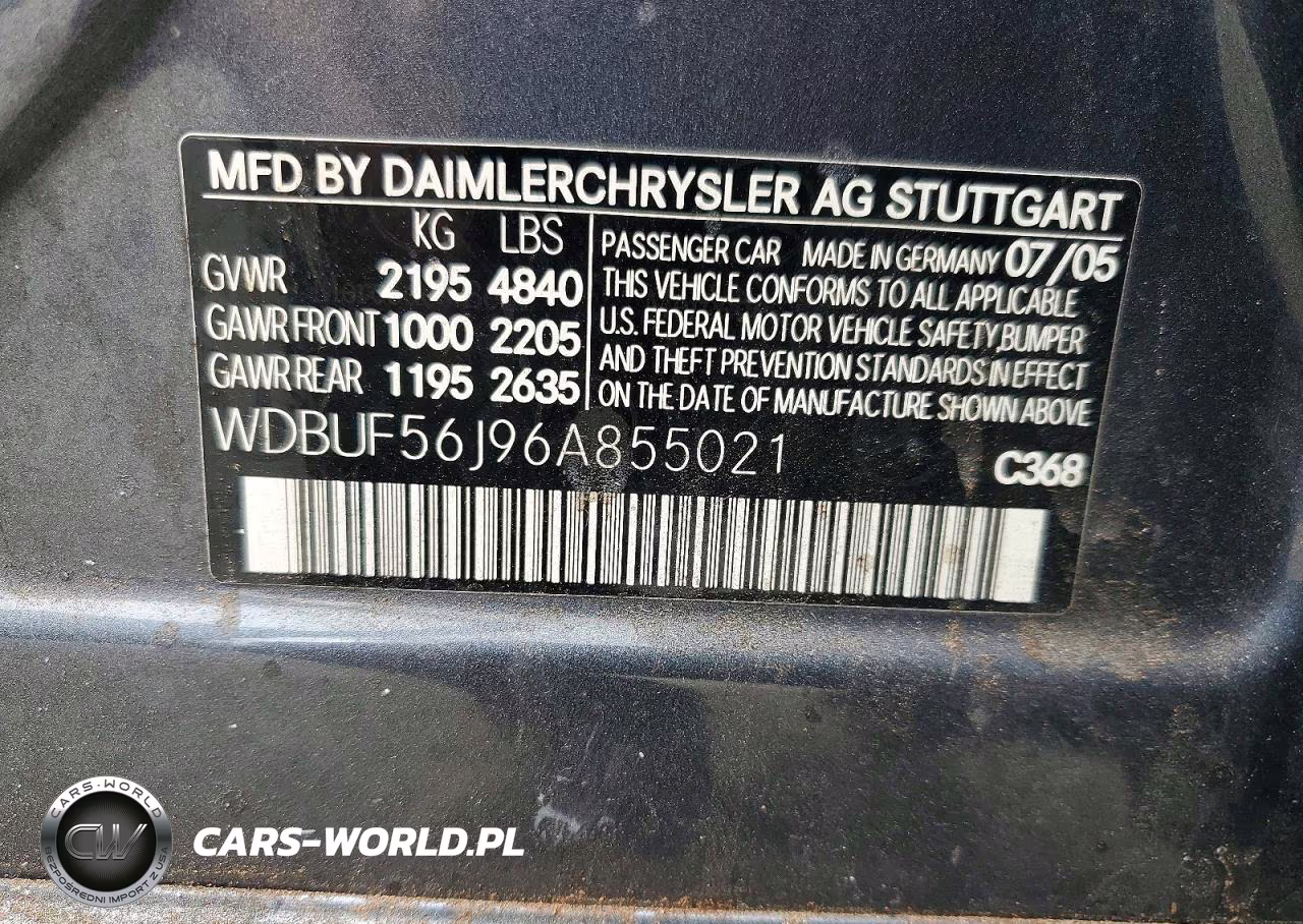 2006 Mercedes-Benz E 350 VIN:WDBUF56J96A855021 - 12