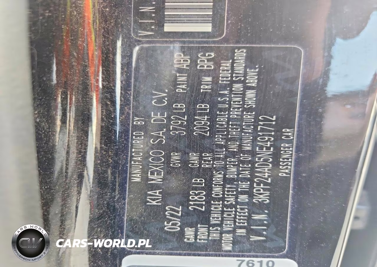 2022 Kia Forte Lxs VIN:3KPF24AD5NE491712 - 12