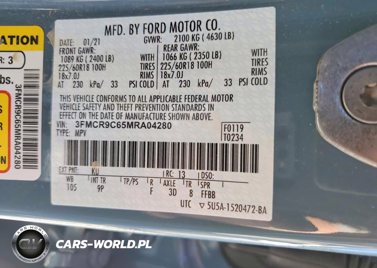 2021 Ford Bronco Sport Outer Banks VIN:3FMCR9C65MRA04280 - 13