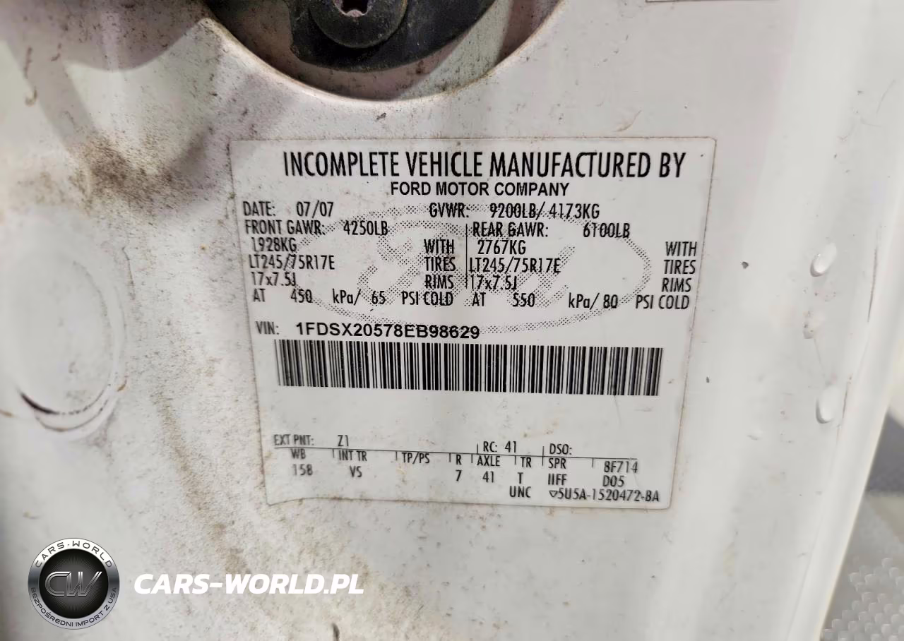 2008 Ford F250 Super Duty VIN:1FDSX20578EB98629 - 12