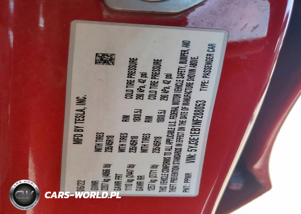 2022 Tesla Model 3 VIN:5YJ3E1EB1NF288053 - 12