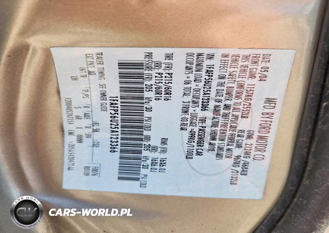 2005 Ford Taurus Sel VIN:1FAFP56U25A123366 - 12