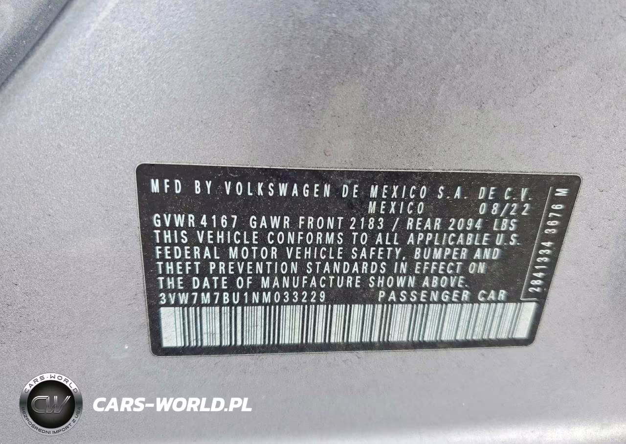 2022 Volkswagen Jetta Se VIN:3VW7M7BU1NM033229 - 12