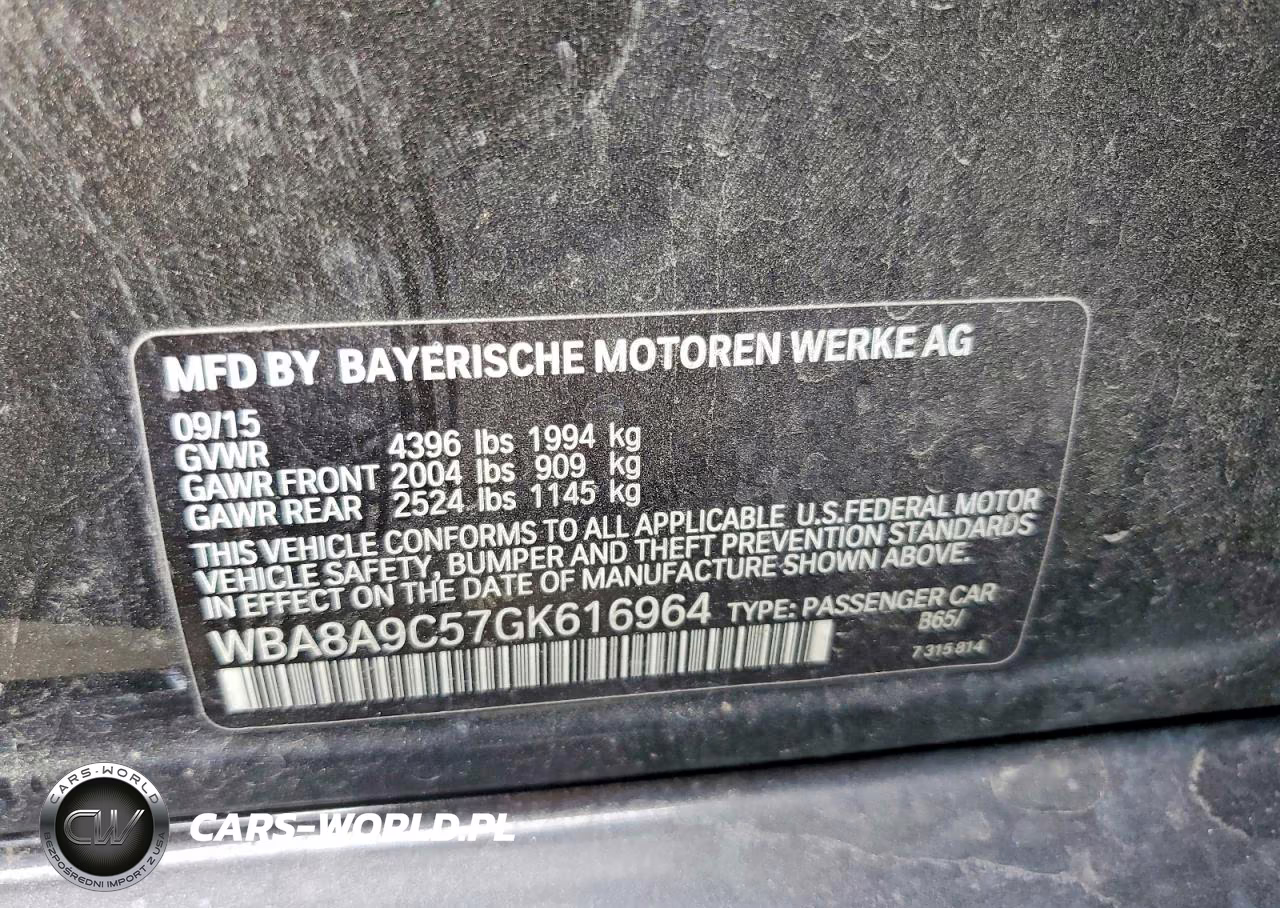 2016 BMW 320 I VIN:WBA8A9C57GK616964 - 12