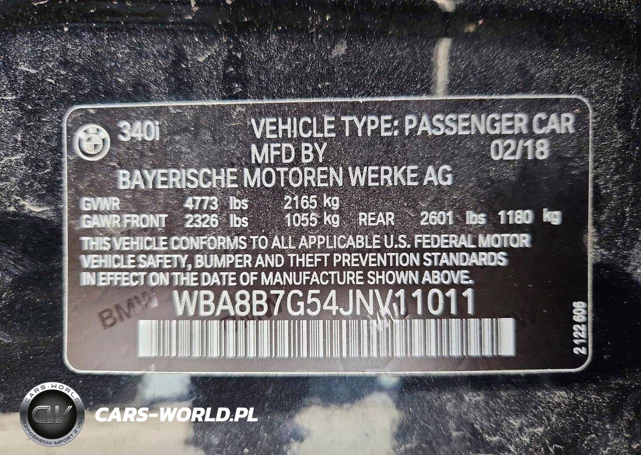 2018 BMW 340 Xi VIN:WBA8B7G54JNV11011 - 12