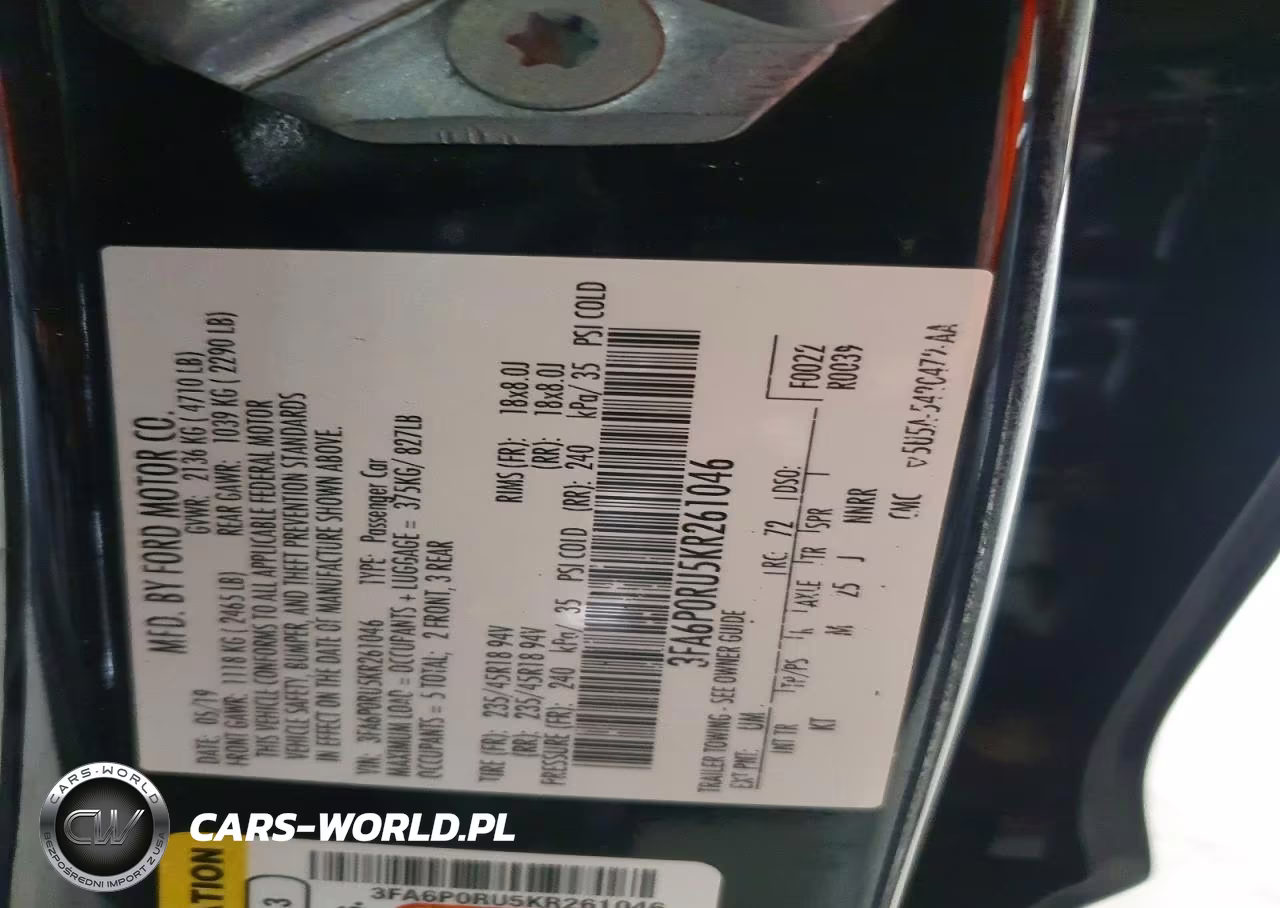 2019 Ford Fusion Titanium VIN:3FA6P0RU5KR261046 - 12
