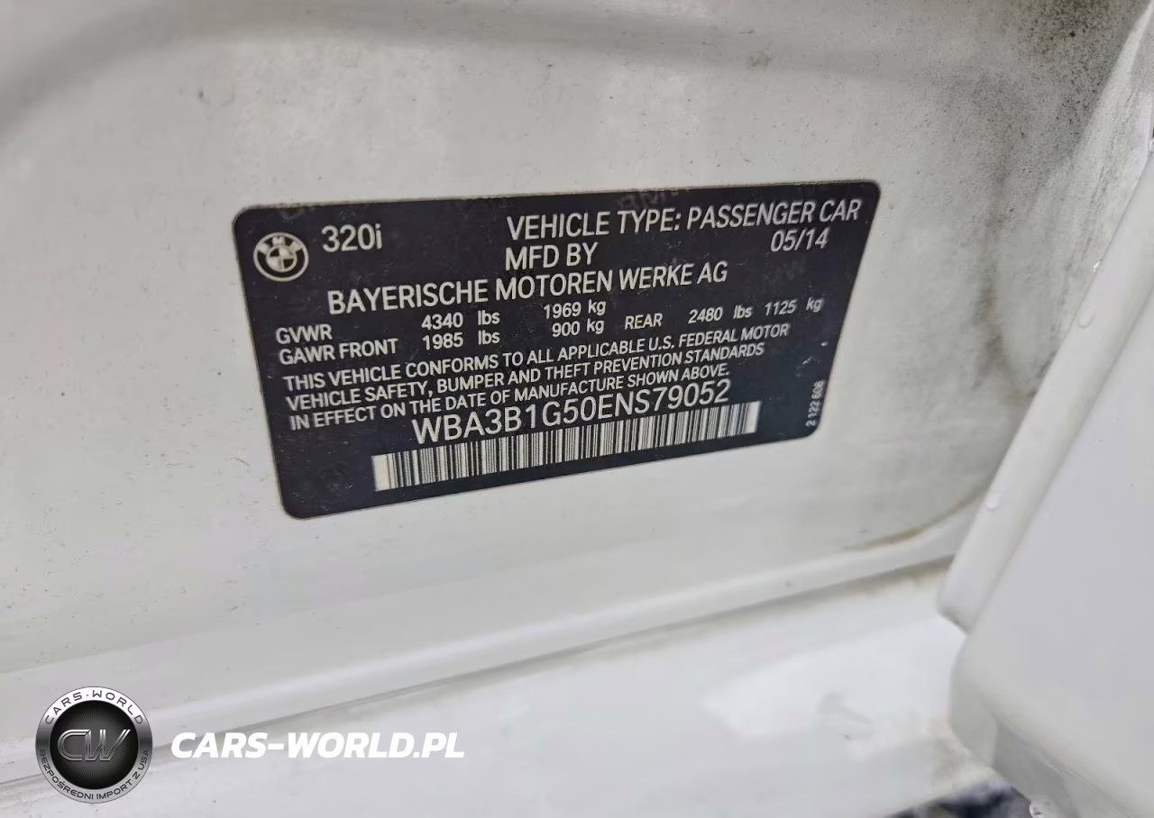2014 BMW 3 Series VIN:WBA3B1G50ENS79052 - 12