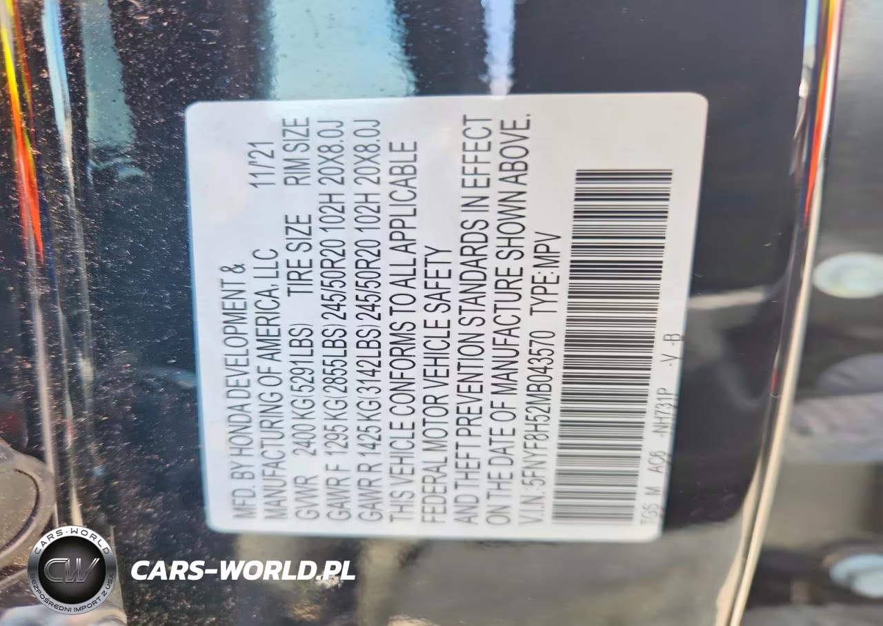 2021 Honda Passport Exl VIN:5FNYF8H52MB043570 - 13
