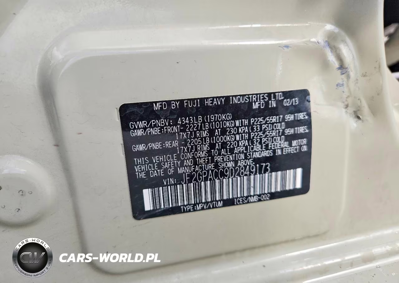 2013 Subaru Xv Crosstrek 2.0 Premium VIN:JF2GPACC9D2849173 - 13