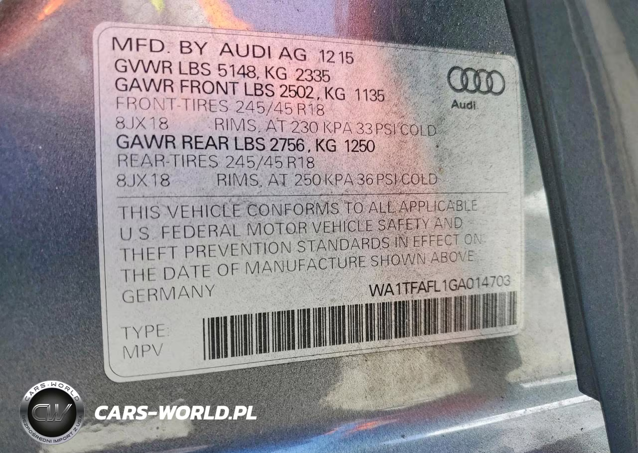 2016 Audi A4 Allroad Premium VIN:WA1TFAFL1GA014703 - 12