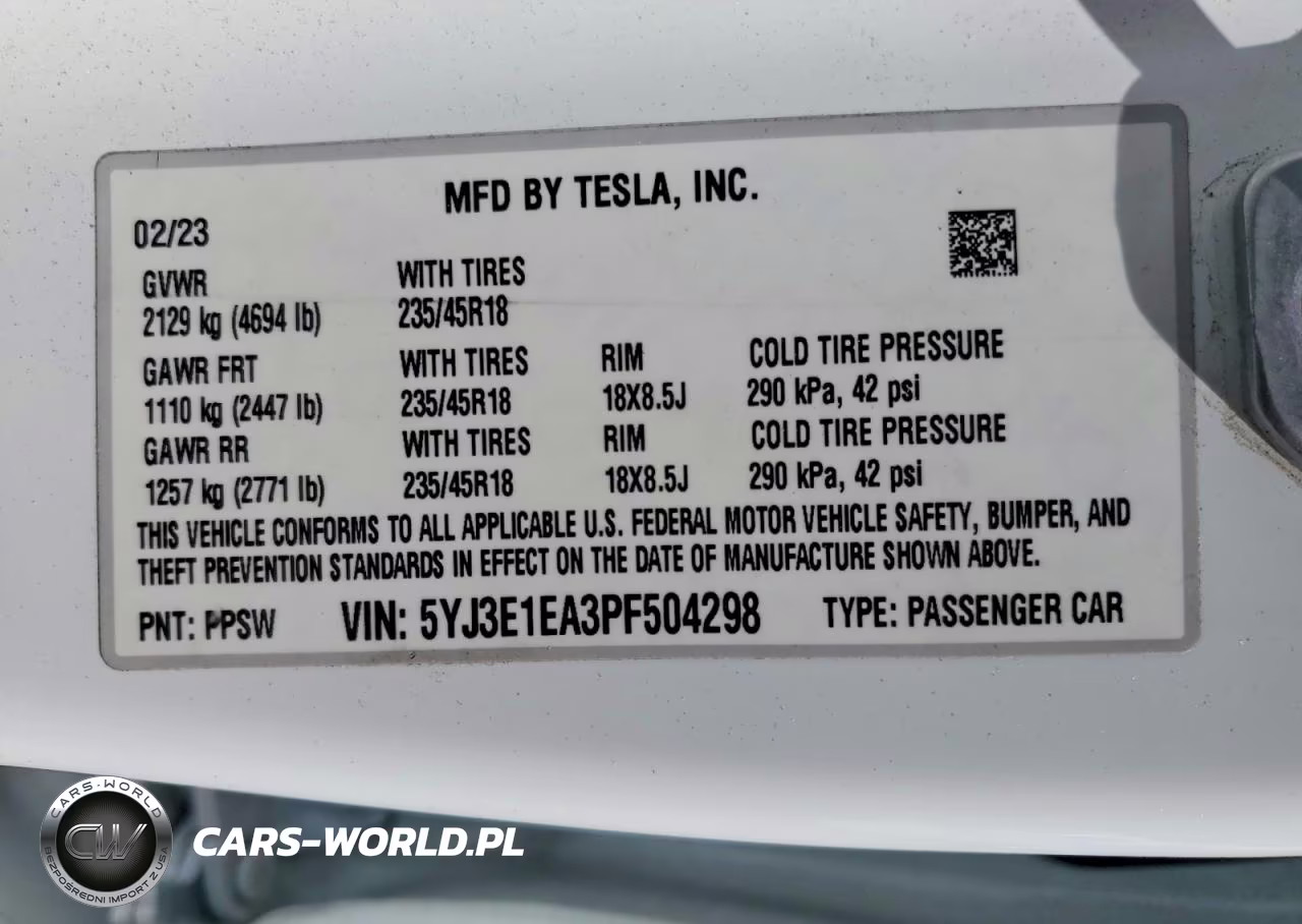 2023 Tesla Model 3 VIN:5YJ3E1EA3PF504298 - 13
