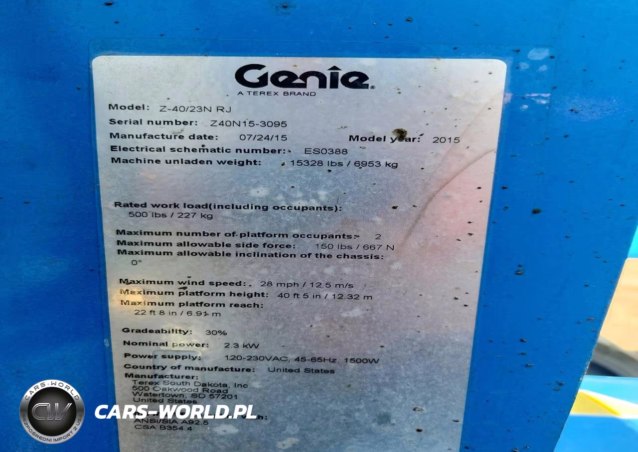 2015 Genie Z40-23N - Lifting And Rigging VIN:Z40N153095 - 10