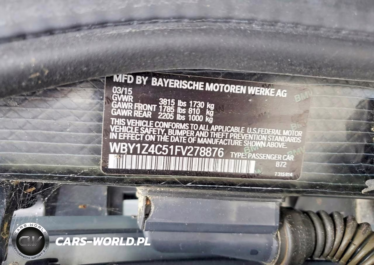 2015 BMW I3 Rex VIN:WBY1Z4C51FV278876 - 13
