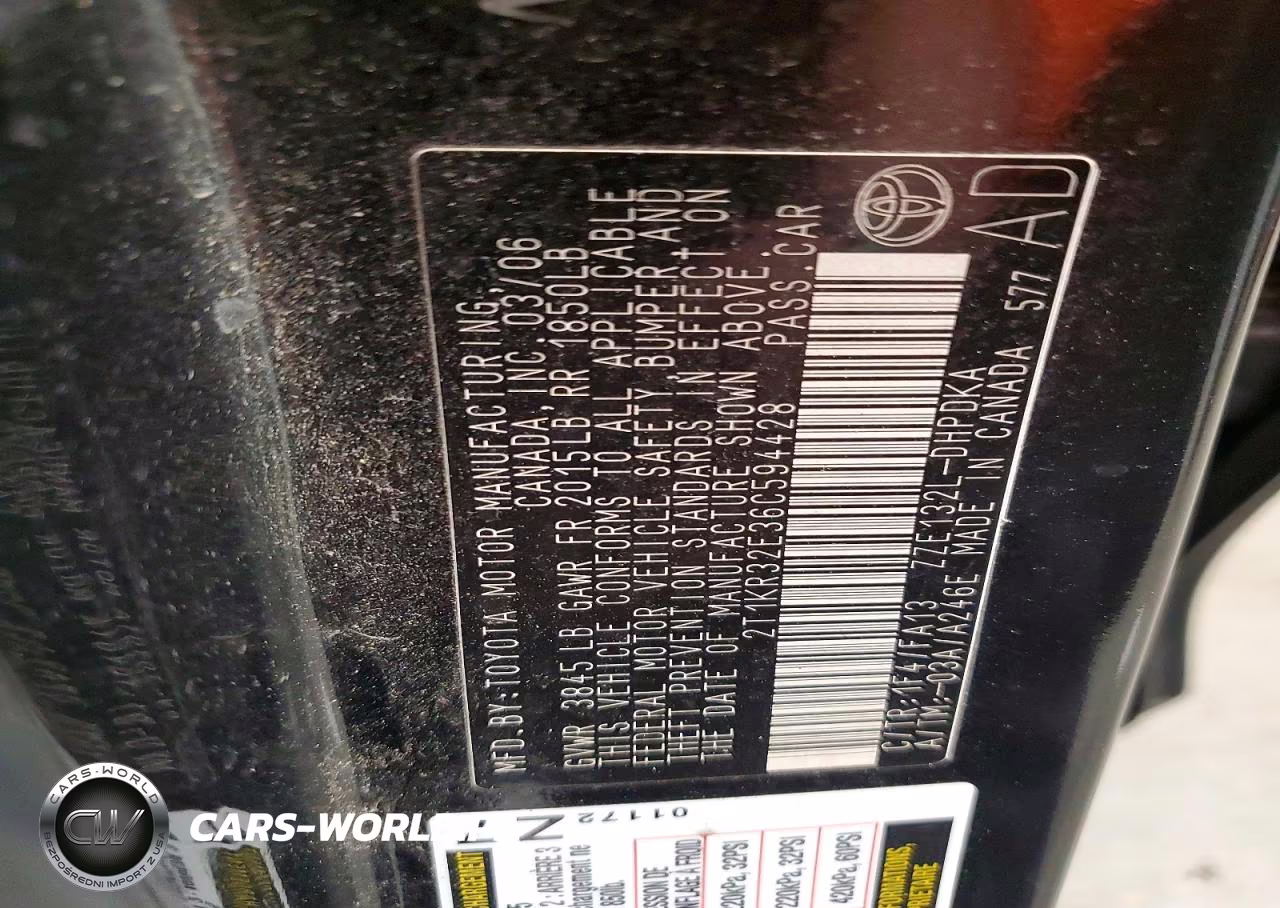 2006 Toyota Corolla Matrix Xr VIN:2T1KR32E36C594428 - 12