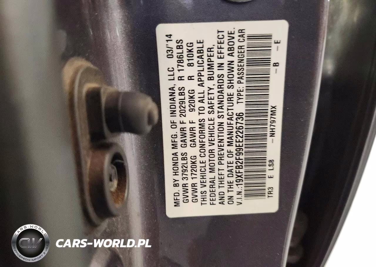 2014 Honda Civic Exl VIN:19XFB2F99EE226736 - 12