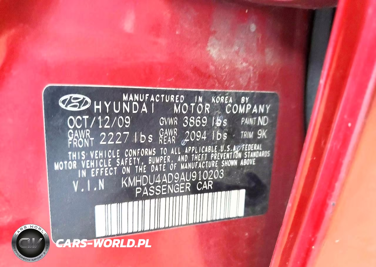 2010 Hyundai Elantra Gls VIN:KMHDU4AD9AU910203 - 13