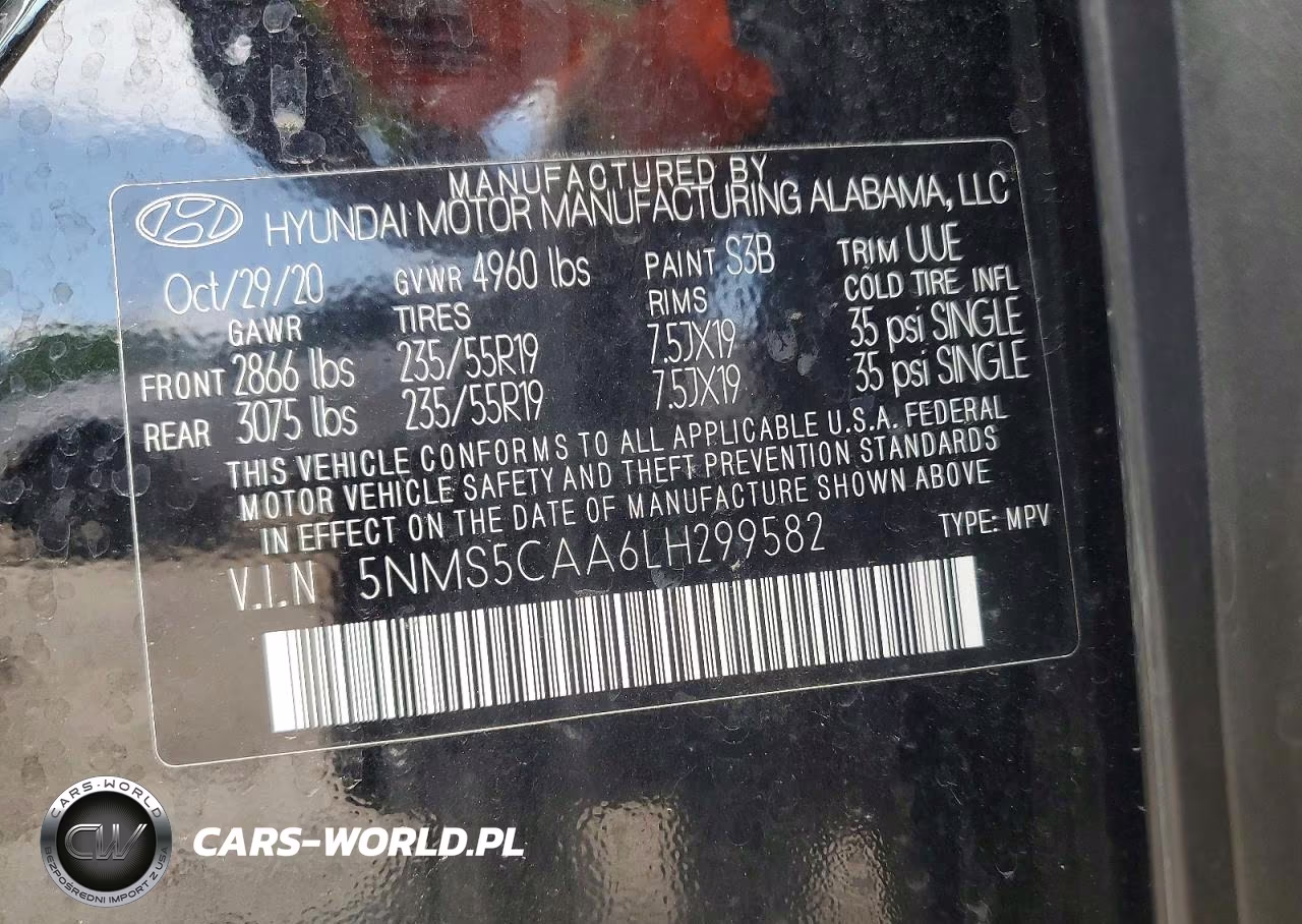 2020 Hyundai Santa Fe Limited 2.0T VIN:5NMS5CAA6LH299582 - 13