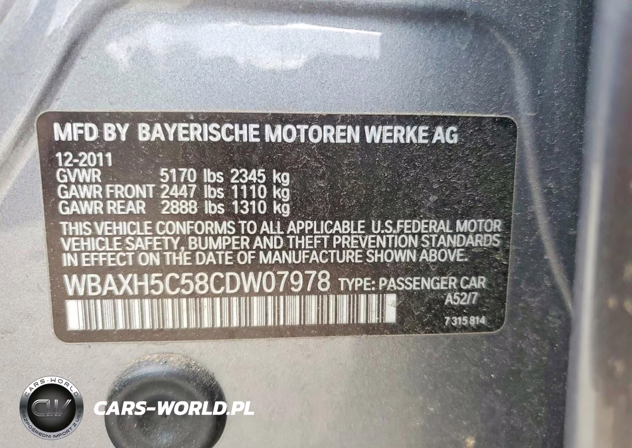 2012 BMW 528 Xi VIN:WBAXH5C58CDW07978 - 12