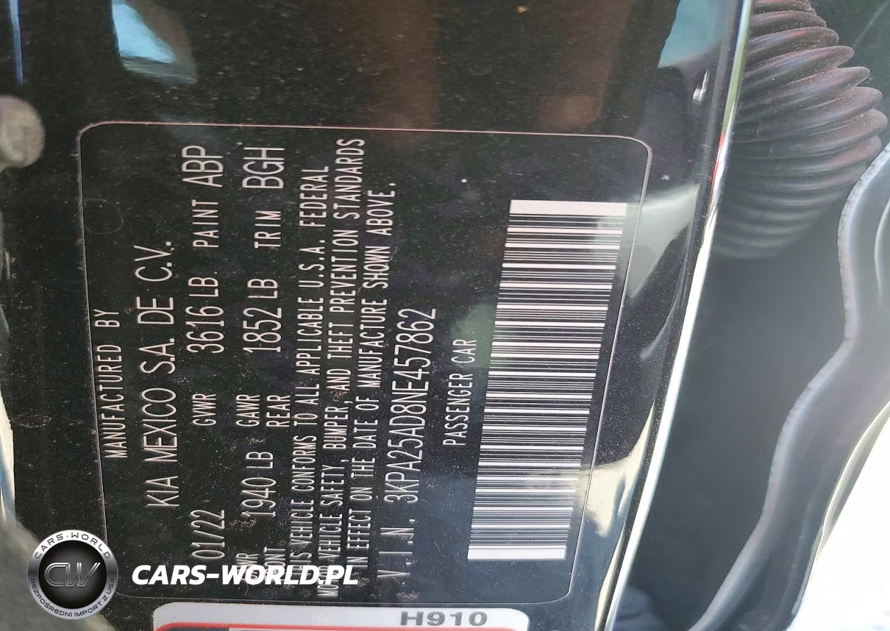 2022 Kia Rio S VIN:3KPA25AD8NE457862 - 13