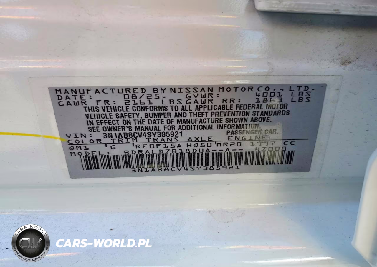 2025 Nissan Sentra Sv VIN:3N1AB8CV4SY385921 - 12