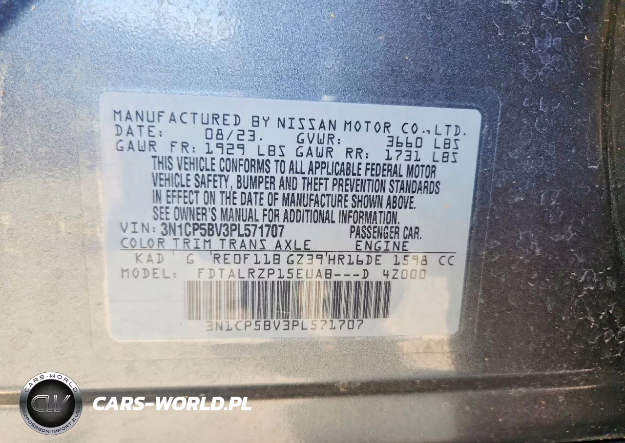 2023 Nissan Kicks S VIN:3N1CP5BV3PL571707 - 13