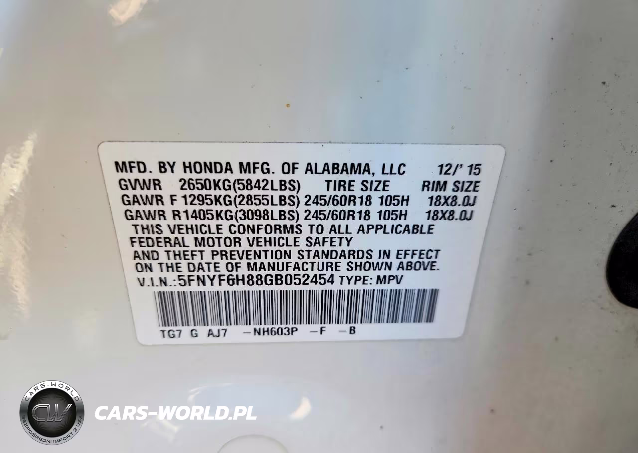 2016 Honda Pilot Exl VIN:5FNYF6H88GB052454 - 13