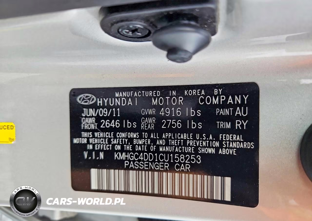 2012 Hyundai Genesis 3.8L VIN:KMHGC4DD1CU158253 - 13