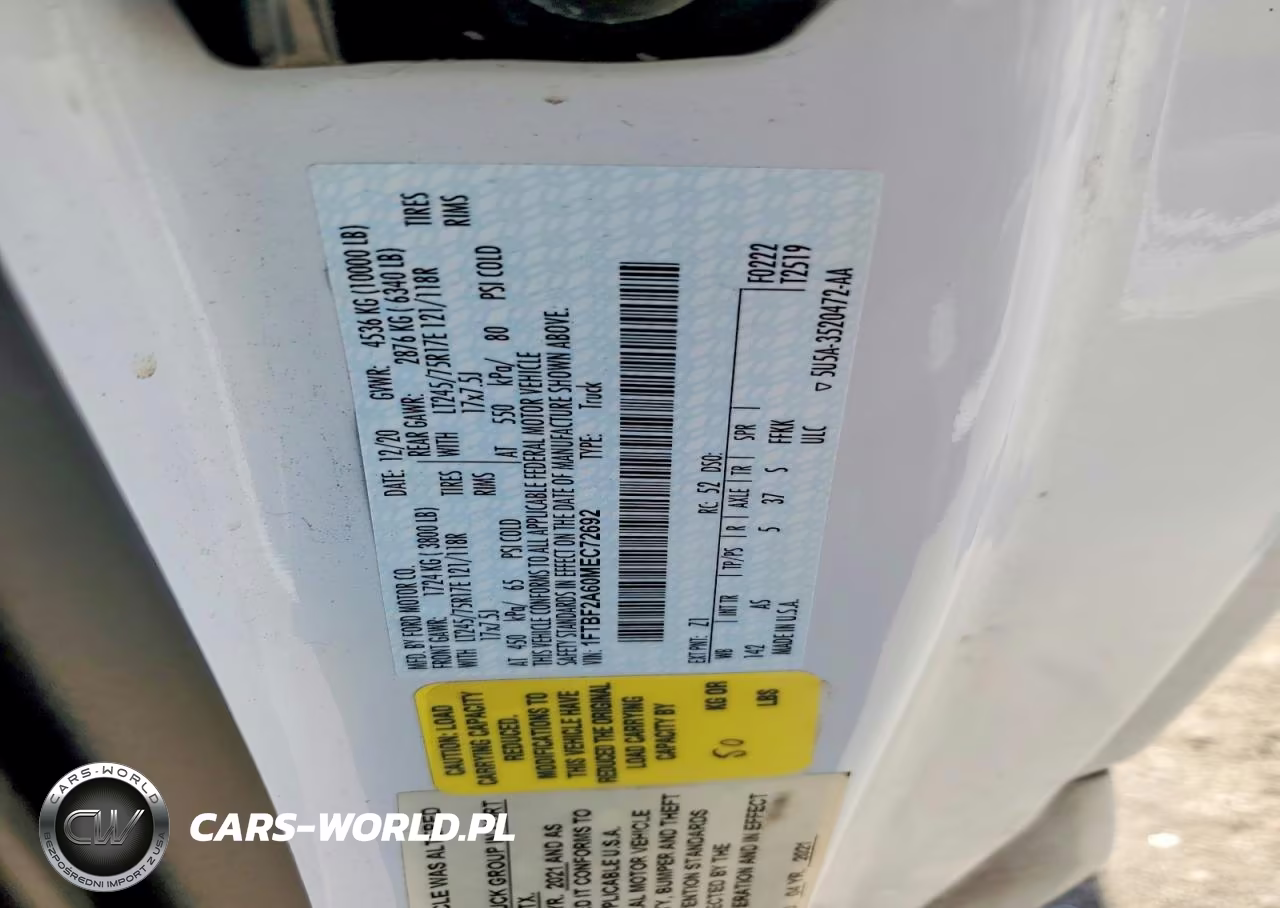 2021 Ford F250 Super Duty VIN:1FTBF2A60MEC72692 - 13