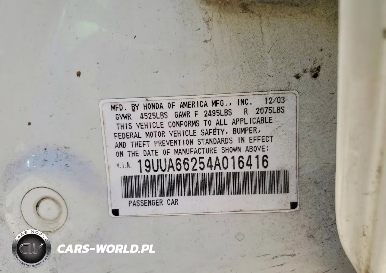 2004 Acura Tl VIN:19UUA66254A016416 - 12